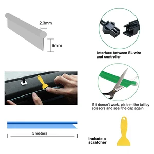 Carro Interior LED Strip Light, Neon EL Fiação, Lâmpada Decorativa para Auto, Luz Ambiente Flexível, Diodo de Festa Atmosfera, USB, 5m 8 principais vendas virtus acessório - №4