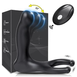 Male Prostate Massager Wiggle Vibrator for Men Gay Wireless Remote Control Testis Vibrating Stimulator Sex Toy for Couples