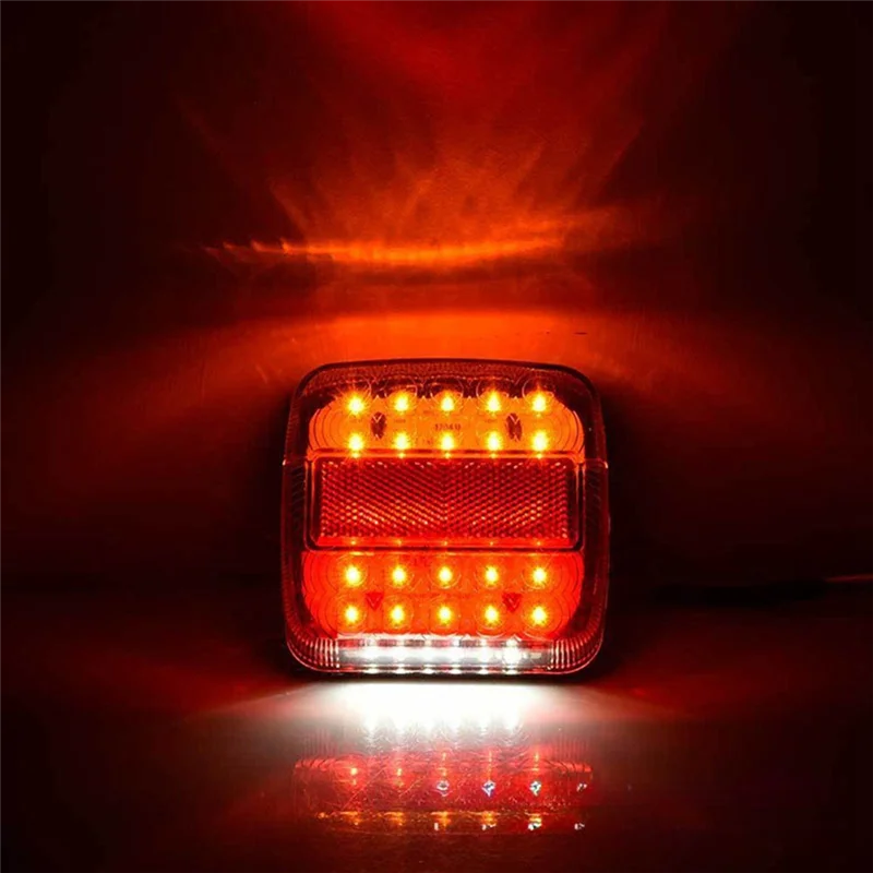 ATV دراجة نارية 2 قطعة 12 فولت 26LED مقاوم للماء سيارة الذيل ضوء سحب الضوء الخلفي ل RV مصباح مكبح وقف لوحة ترخيص عاكس