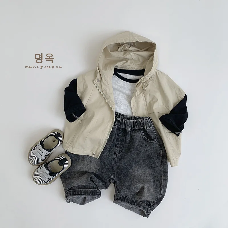 2024 Autumn New Children Long Sleeve T Shirts Boys Girls Casual Letter Tees Kids Versatile Bottoming Shirt Baby Patchwork Tops