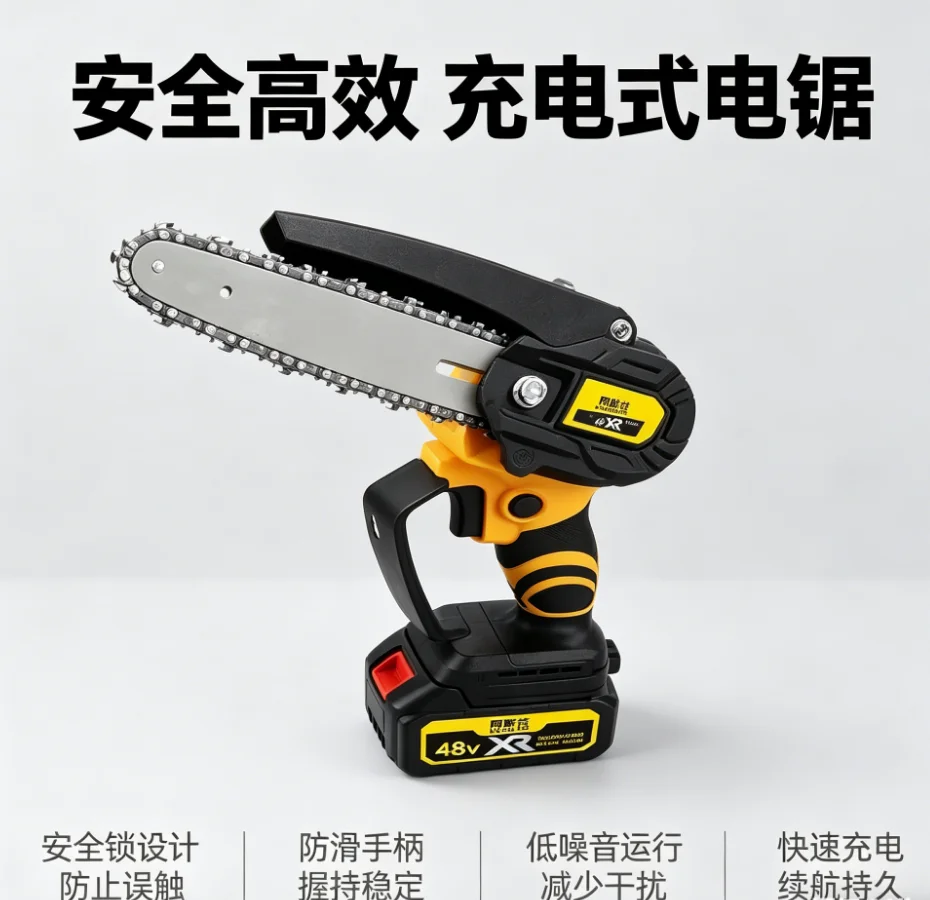 110V/220V Lithium Chainsaw Cordless Electric Handheld Mini Saw for Wood Cutting Home Use LYH