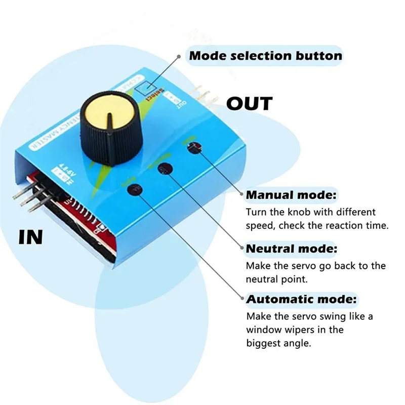 DIYmalls 4 Cell AA Battery Holder Case + 3CH Digital Servo Tester ESC Speed Controller Checker CCPM Consistency Master for Car