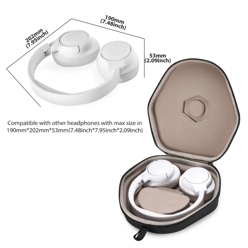 حافظة واقية EVA مناسبة للسفر مع سحابات معززة وحبل مقبض لتخزين سماعات الرأس TUNE710BT TUNE700BT 45BD