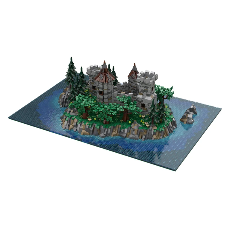 8248 قطعة MOC جزيرة قلعة القرون الوسطى قلعة نموذج بناء هدايا عيد الميلاد كتل اللعب البناء الإبداعية الطوب الاطفال عيد ميلاد