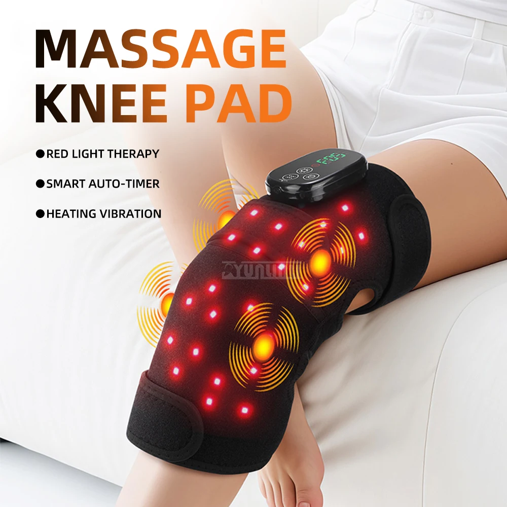 الضوء الأحمر وسادة الركبة 660 850 الأشعة تحت الحمراء حبيبات مصباح مستديرة متفاوتة الأحجام العلاج الطبيعي الساخن ضغط تدليك للمفاصل #6