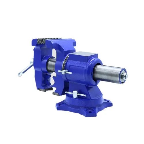 Blue Lightweight Ductile Iron Multi-purpose Bench Vise with Jaw and Swivel Base Secure Grip