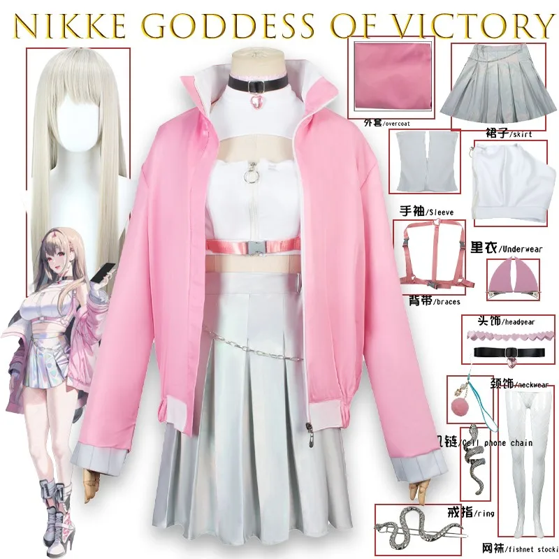 

‌NIKKE Goddess of Victory Viper Cosplay Costume JK School Uniform Anime Game Character Outfit Halloween Party Maid Dress Cross
