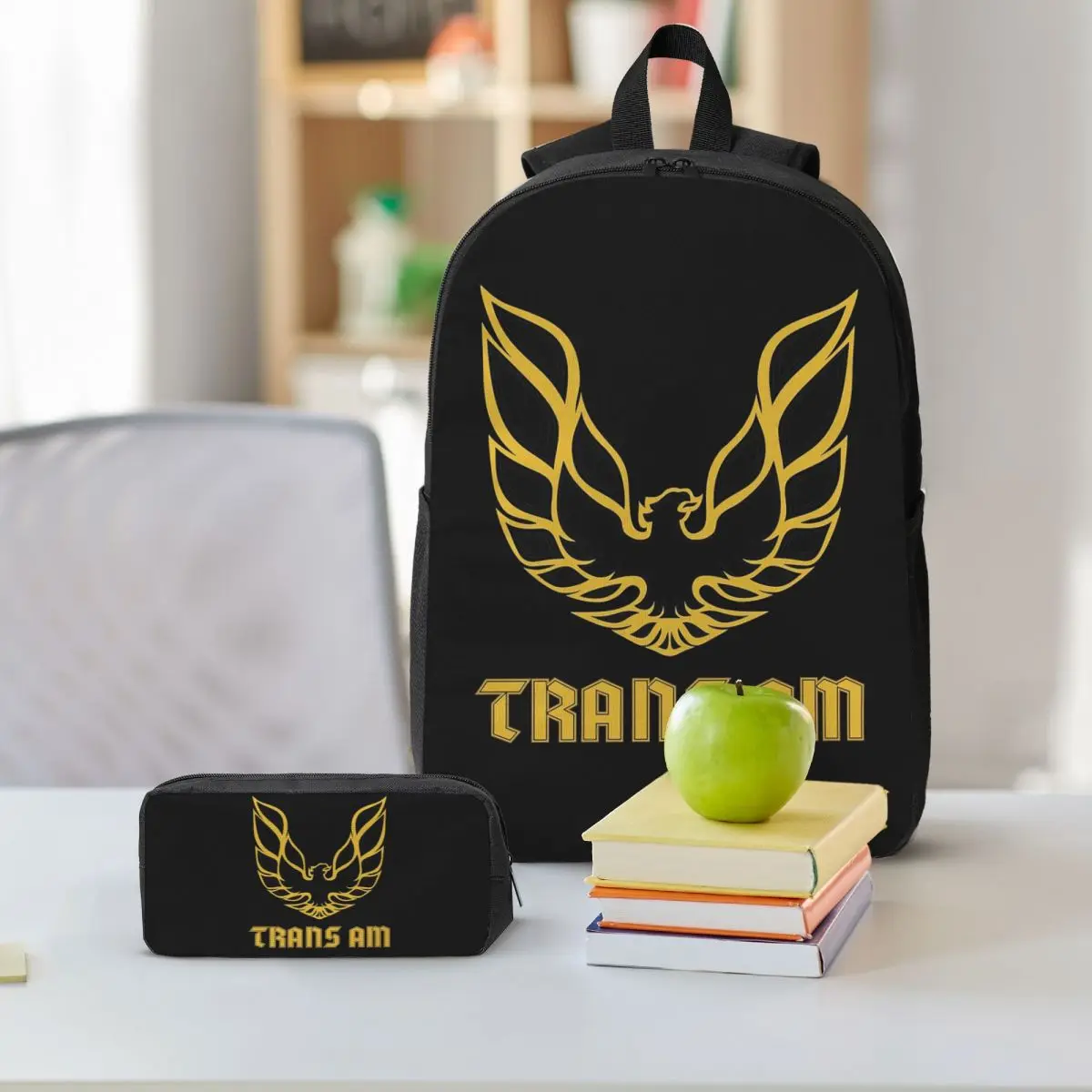 Trans Am Firebird Bandit Golden Backpack Student BookBag School Bag Shoulder Bags 3ps Insulated Lunch Bag Pencil Case