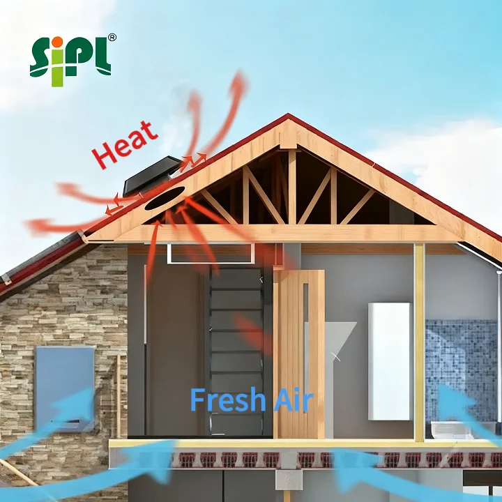 25 واط 12 بوصة مروحة تهوية السقف الشمسية للاستخدام في الهواء الطلق المنزل العادم الدفيئة المجلفن الصلب التبريد العادم #5