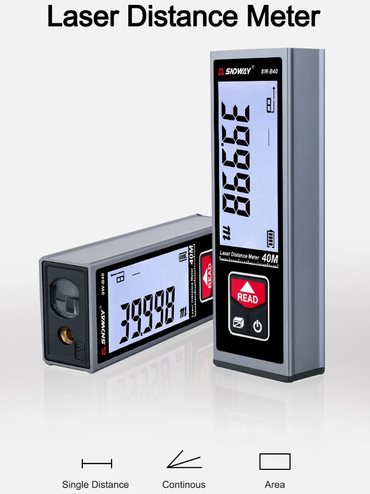 Imagem -06 - Deli-laser Rangefinder High Precision Measurement Device Magnetic Tape Measurement Device Digital Ruler Testing Tool 40m