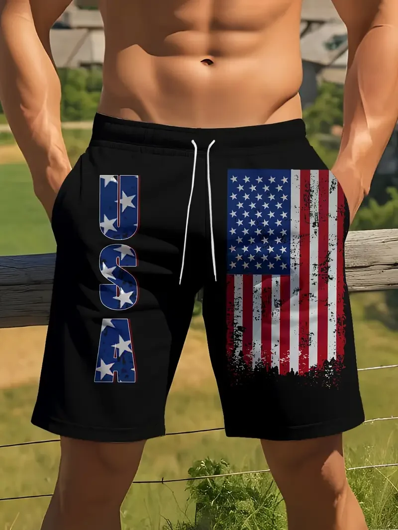 

Men's American Flag USA Print Beach Shorts Casual Unisex Gym Fitness Men's Summer Women Shorts Sport Beach Shorts
