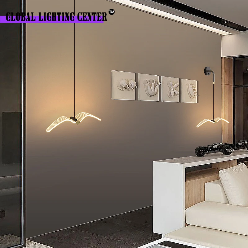 Imagem -05 - Lustre de Gaivota Led para Sala de Estar Luz Criativa Luxo Art Front Desk Luzes Decorativas Nórdicas Moderno Simples Atmosférico