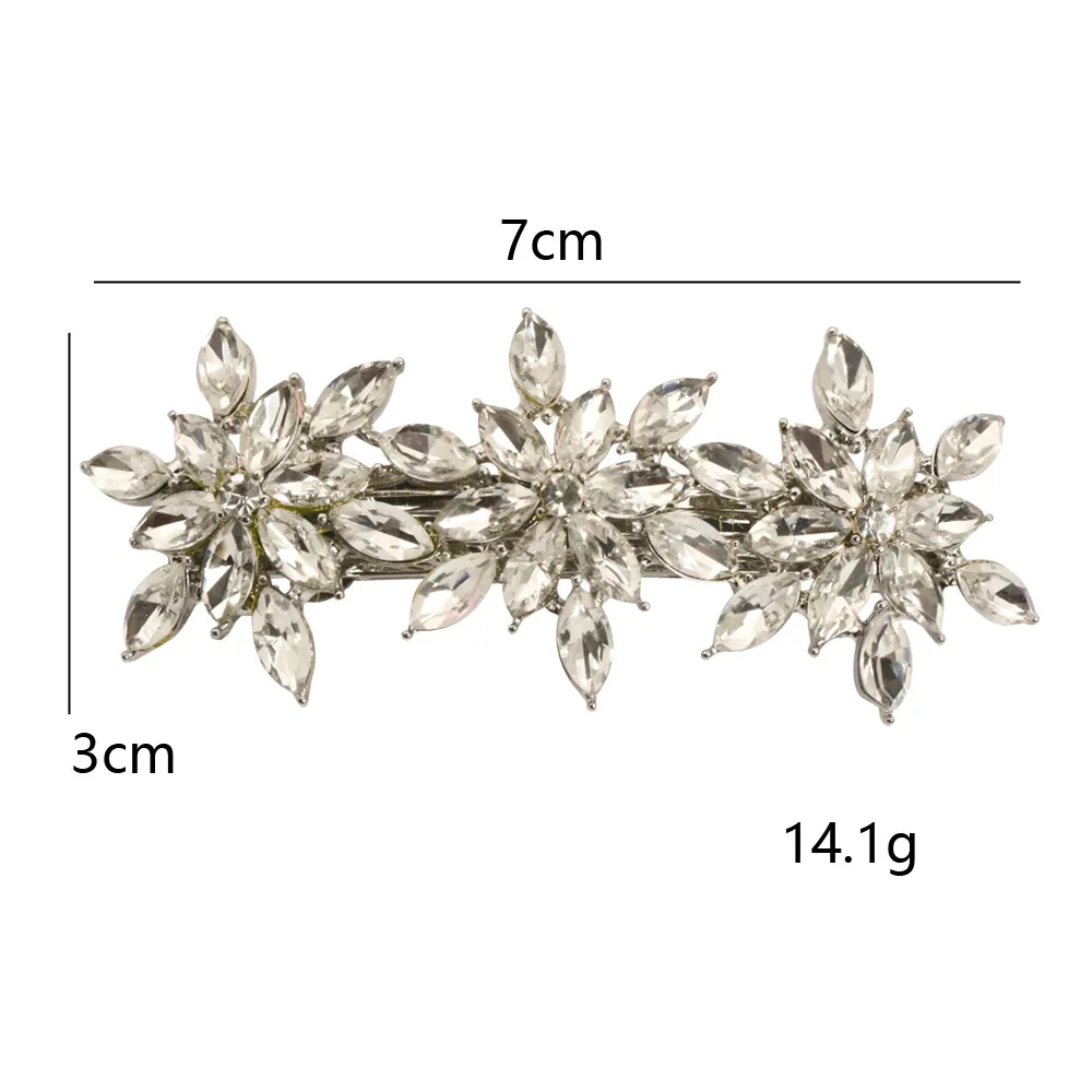 Fashion Flower Crystal Hair Clips for Women Girls Hairpin Bridal Wedding Hair Accessories Bride Headpiece Jewelry Gift