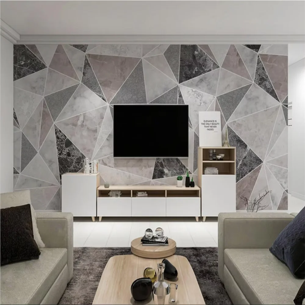 custom European Nordic Modern Geometric Marble Photo Wallpaper Murals Living Room Theme Hotel Background home improvemt sticker