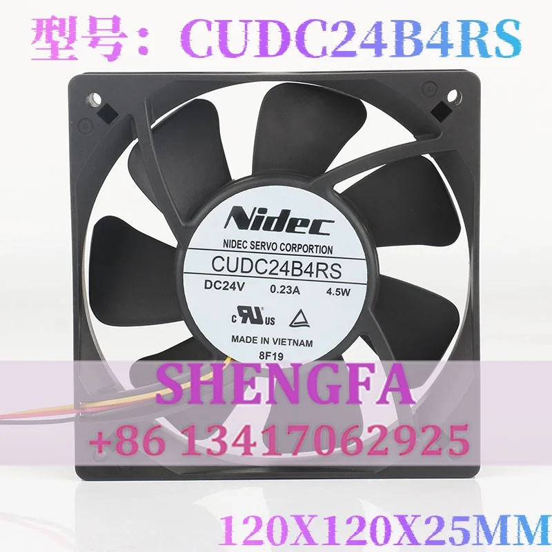 New Original Nidec 5V 12V 48V 4.5W 12025 120X120X25MM AC EC Chassis Server CUDC24B4RS cooling fan DC 24V 0.23A