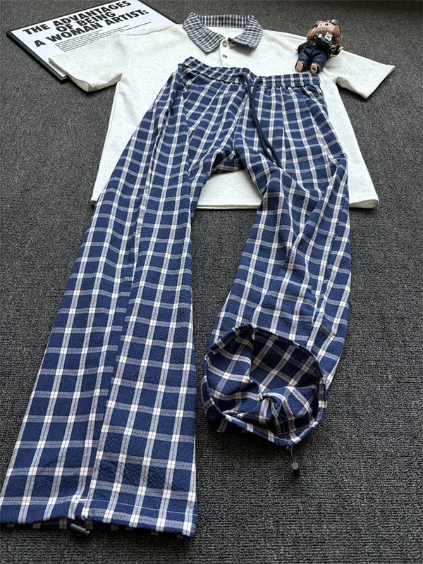 

Мужские летние тонкие дышащие брюки из ткани Bubble: прямые, повседневные, комфортные, широкие штанины