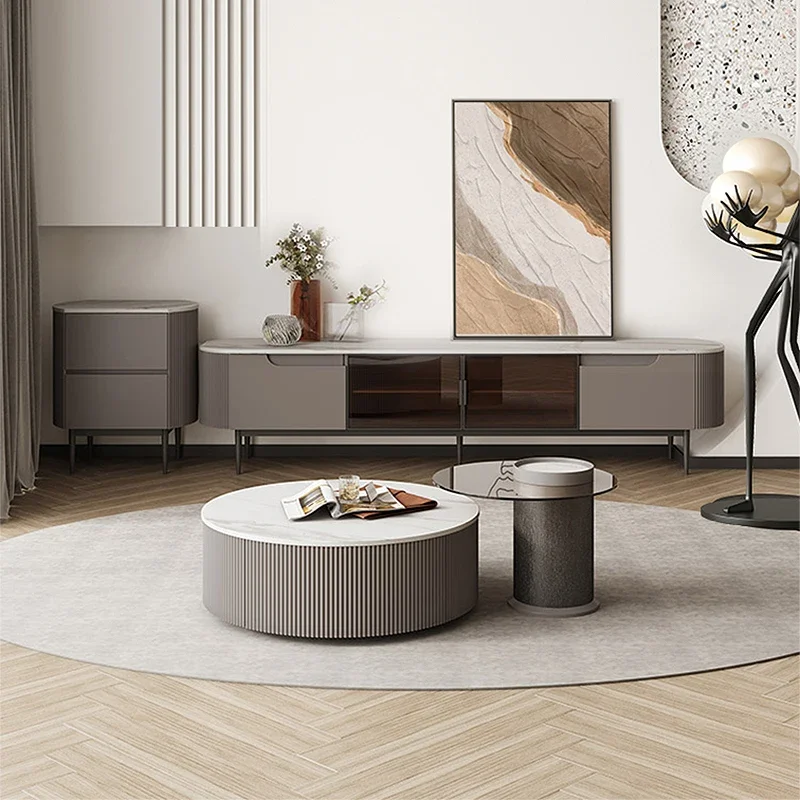 

Italian Coffee Table Minimalist Living Room Low Dressing Round Hall Middle Luxury Bedside Tables Modern Mini Aesthetic Furniture