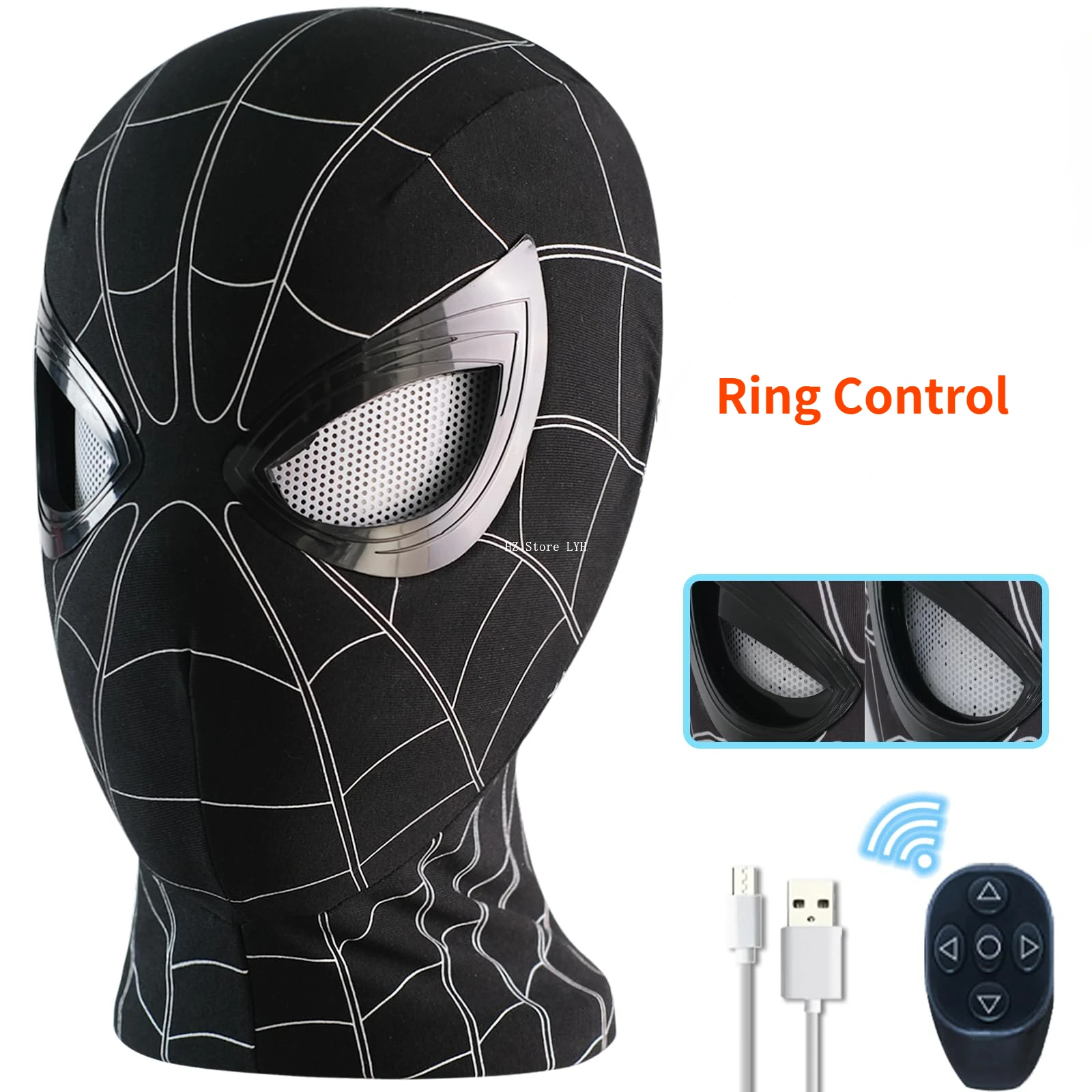 ブラック スパイダーマン スーパーヒーロー マスク ハロウィンマスク