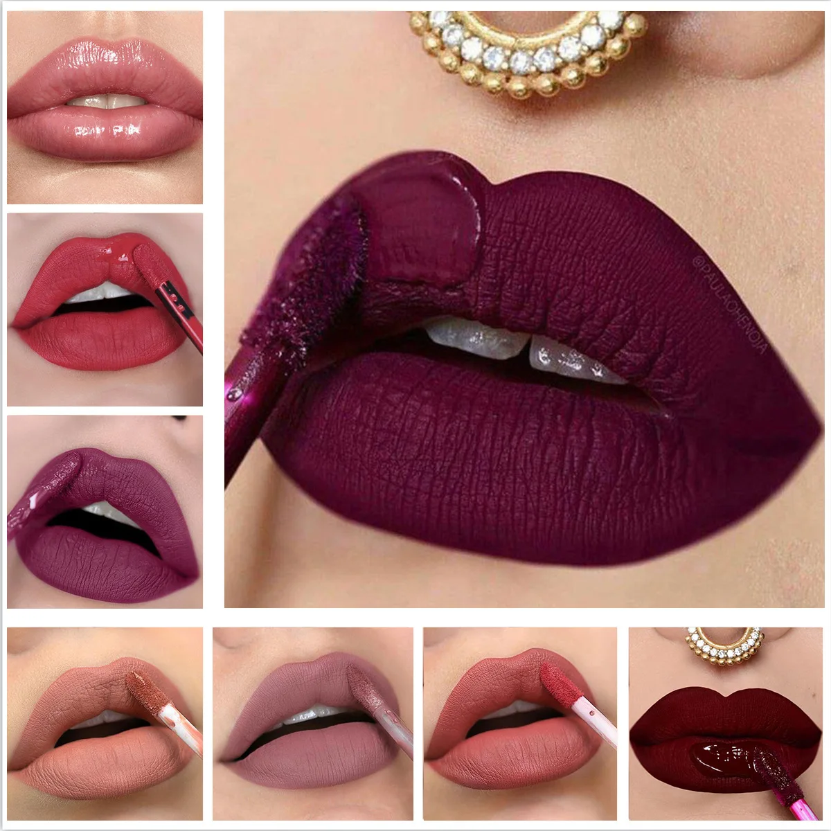 8Colors Nude Matte Liquid Lipsticks Waterproof Long Lasting Lip Gloss Sexy Red Velvet Lip Tint Women Makeup Cosmetics Batom