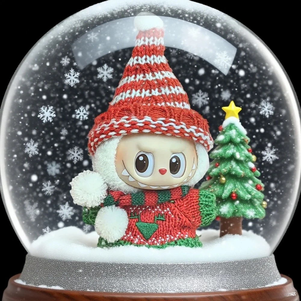 

17cm Labubu I II Idol Dolls Clothes Bell Shawl Outfit Christmas Cape Snowman Deer Korea Kpop Exo Clothing Plush Doll'S Clothes