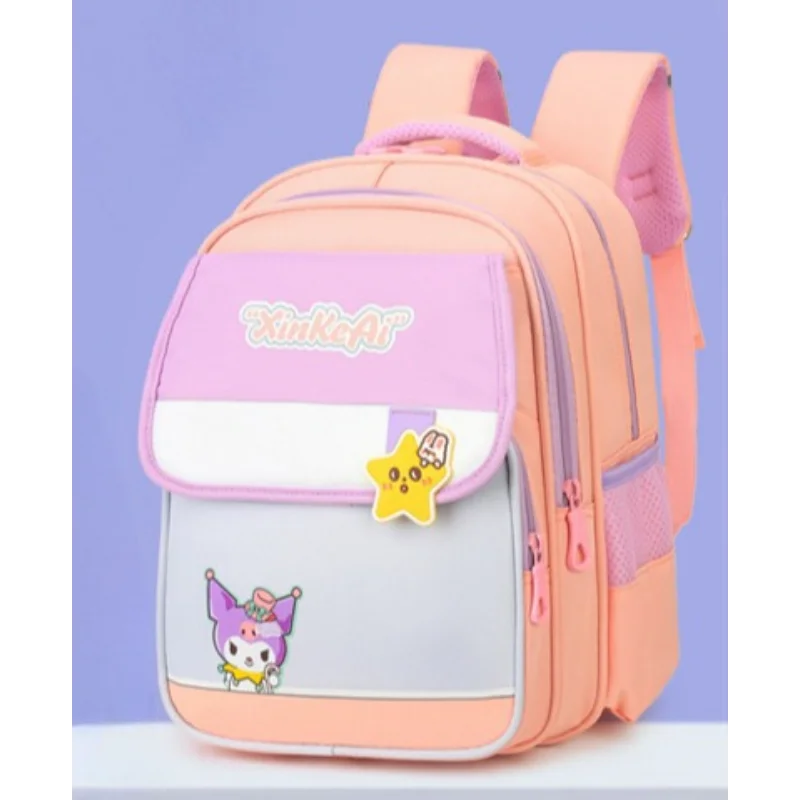 Sanrio Kulomie New Oxford Cloth Student School Bag Girl Cartoon Lightweight Burden Reduction Breathable Large Capacity Backpack