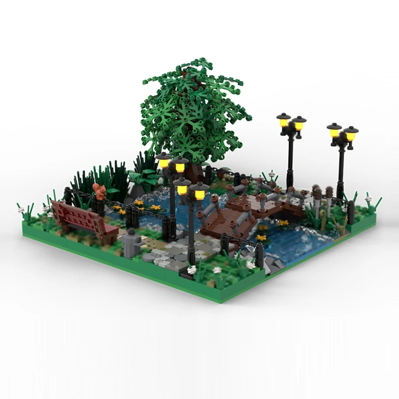 نموذج معماري لشارع المدينة من قطع البناء، حديقة صيفية، هندسة معمارية، تقنية نمطية، هدايا للأطفال في العطلات، ألعاب تجميع