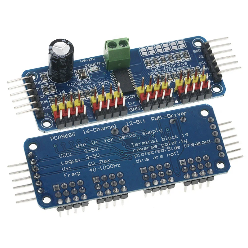 PCA9685 16 Channel PWM Servo Steering Gear Driver Board robot controller IIC interface driver Module