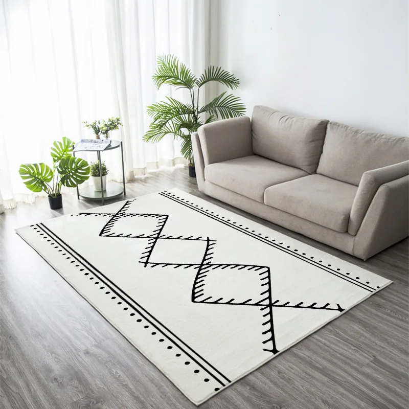 Modern Moroccan Living Room Carpet Homestay Nordic Bedroom Area Rug Study Soft Large Decorative Play Mat Geometric Carpet Kid