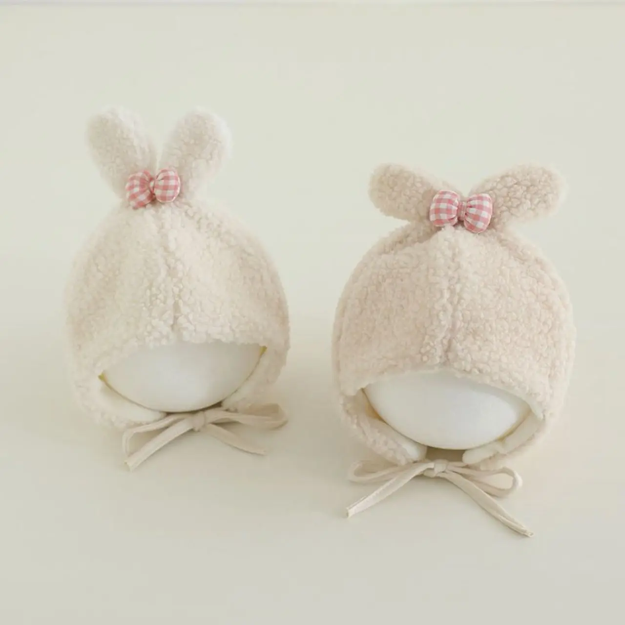 

Cartoon Rabbit Ear Baby Hat Winter Thick Plush Cap for Infant Boy Girl Solid Color Lamb Fleece Ear Protection Caps