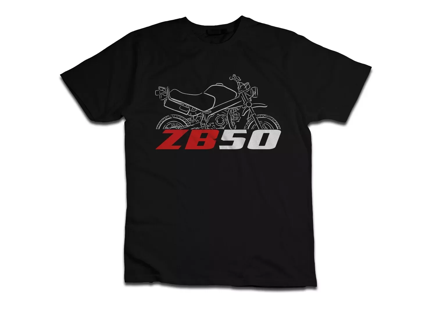 

ZB50 1988 Motorcycle T shirt Graphic Casual Summer Short Sleeves 100% Cotton Cool Tee
