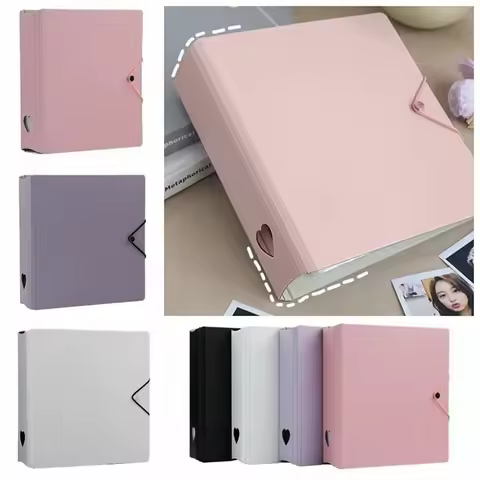 Kawaii 4 Grid Binder Kpop Photo Card Collect Book Large Capacity Idol Photo Album Photocards Holder Storage Book Stationery