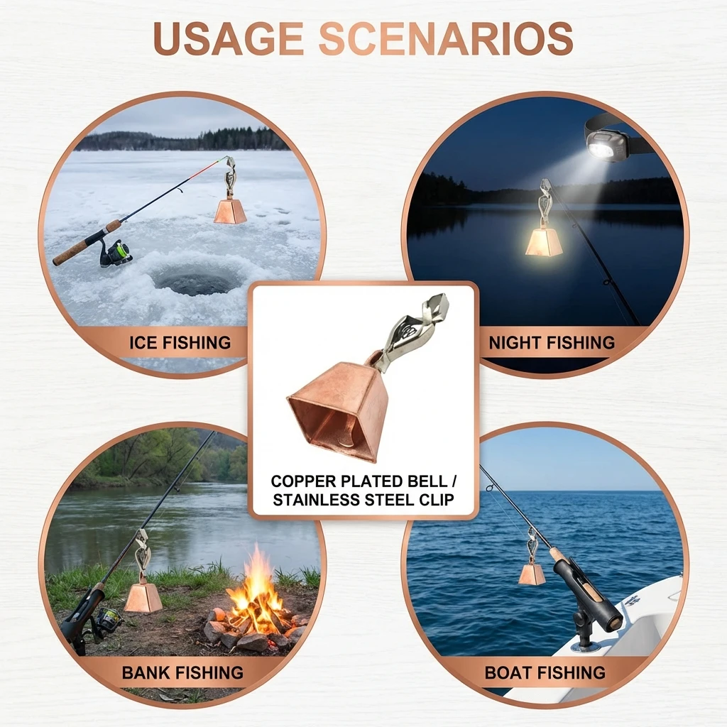 Campana de pesca acero inoxidable – Señalizador de picada diseño cobre - imagen 2