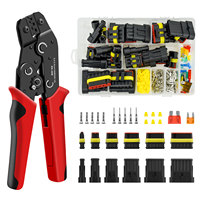 HID connector kit for automobiles equipped with SN-48B crimping pliers 15 sets of durable 1/2/3/4/5/6-pin automotive electrical