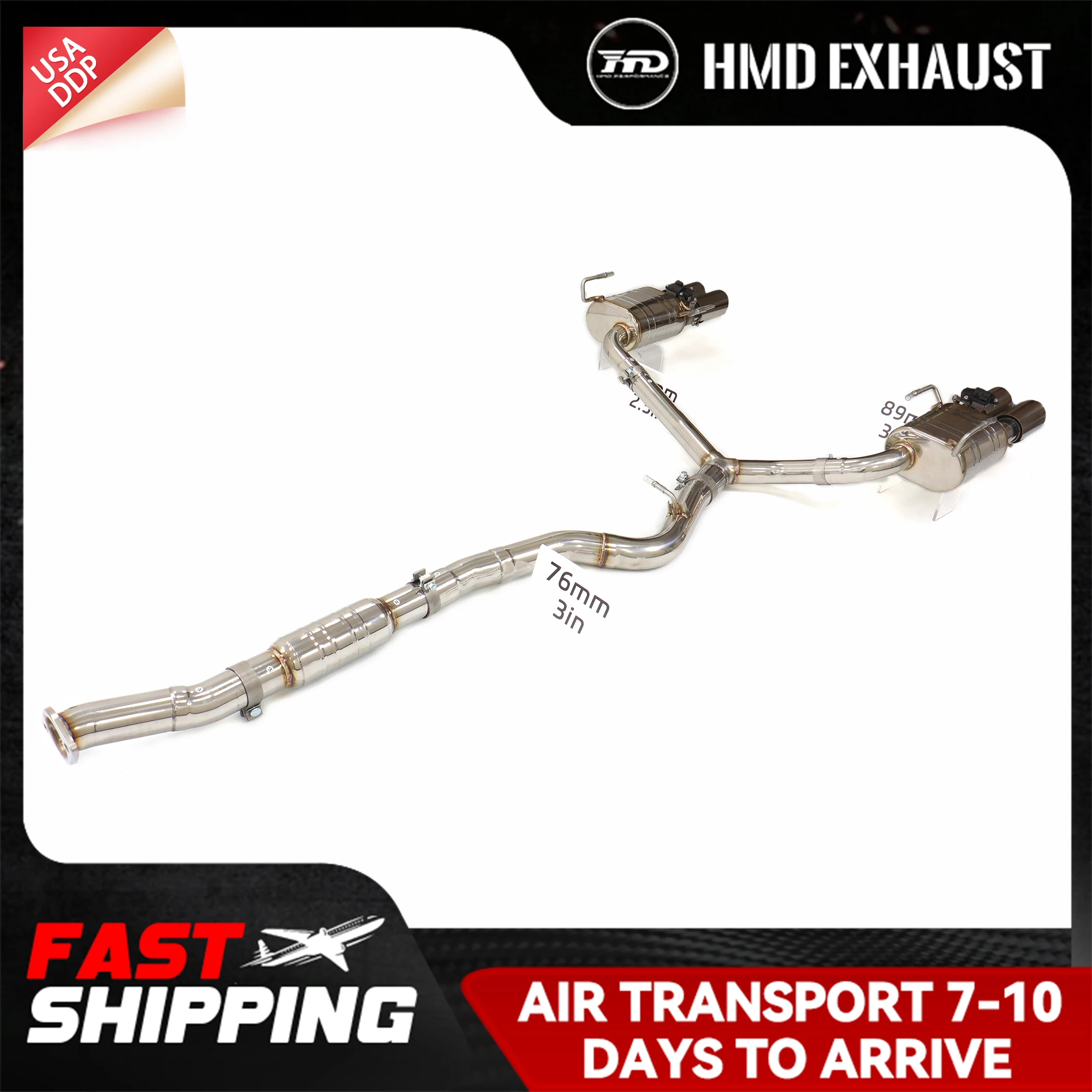 

HMD Catback for Subaru WRX 2.4T 2020+ Exhaust pipe with Electronic valve High performance SUS304