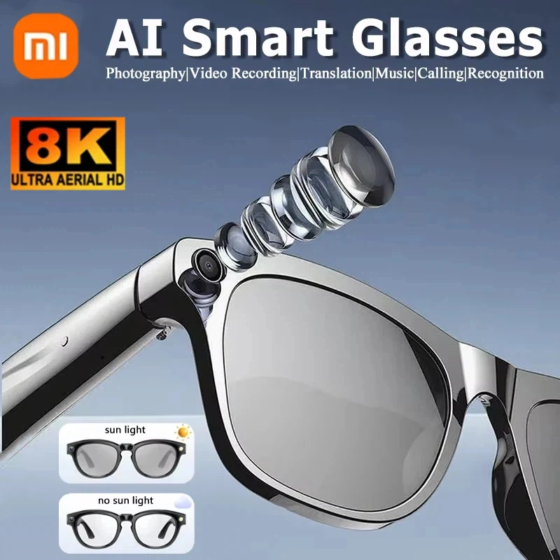 Xiaomi M9 Pro couleur changeante lunettes Bluetooth intelligentes Anti-UV et Anti-lumière bleue étanche appels sans fil lunettes de soleil intelligentes