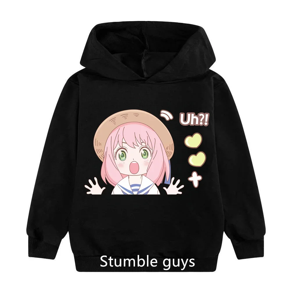 

Fashion Hoodie Girl Round Neck Anya Around Hoodie Children Cartoon Two Yuan Animation Printed Clothes Girl