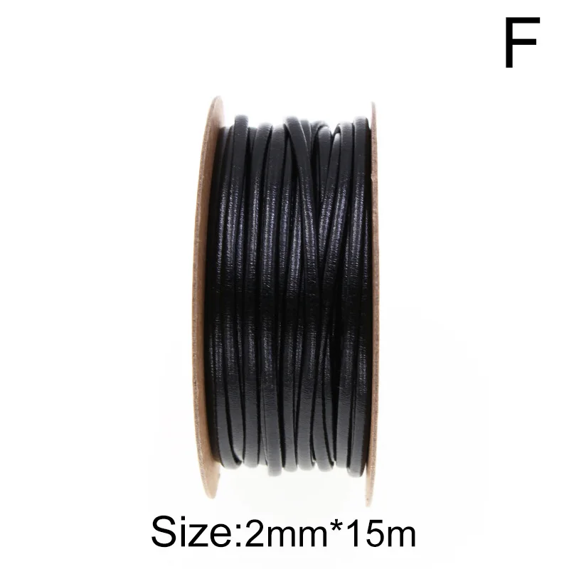 15m/roll 2mm PU Leather Rope Shiny Braided Rope DIY Weaven Crafts Solid Color Material Sewing Ribbon Handmade Supplies