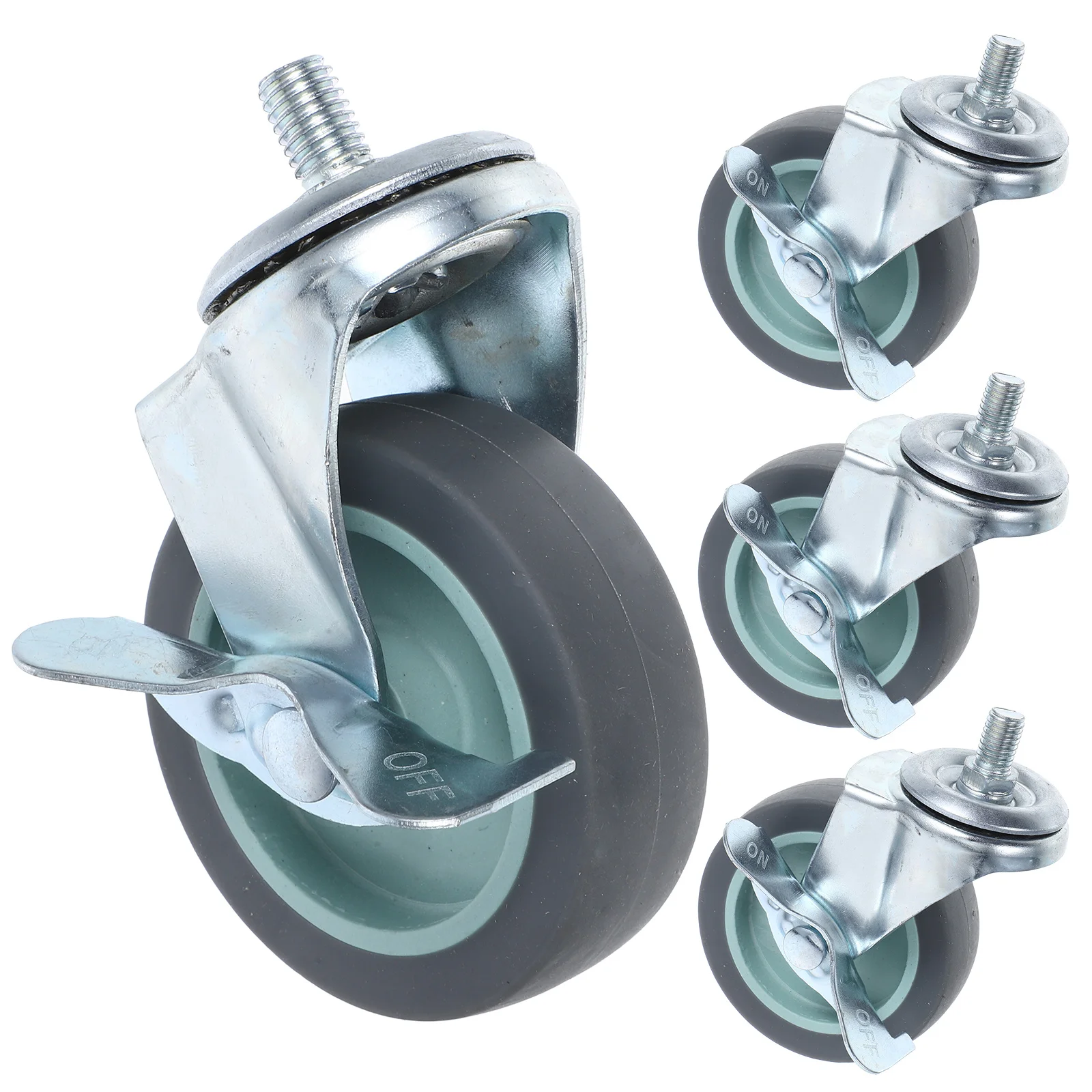 

4Pcs Stem Casters Stainless Steel Tpr Swivel Furniture Wheels Smooth Quiet Movement Heavy Duty Universal Stem Casters