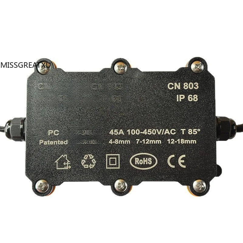 45A AC100-450V IP68 Waterproof 4G Remote Street Light Switch, Auto Photocell Intelligent Lighting Control Module