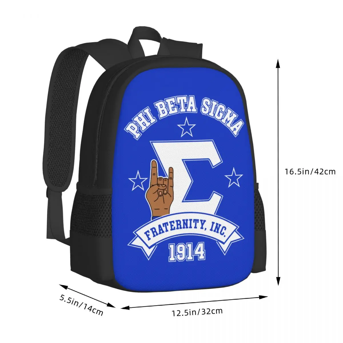 Phi Beta Sigma PBS Fraternity Travel Laptop Backpack, Business College School Computer Bag Gift for Men & Women