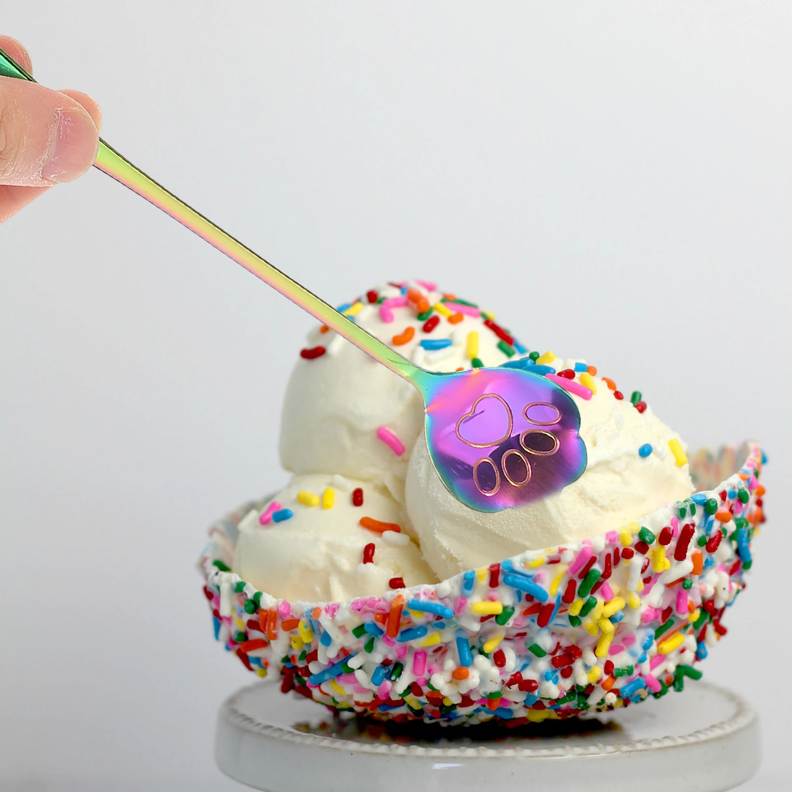 

5pcs Cat Claw Long Handle Stainless Steel Coffee Stirring Spoon For Ice Cream Dessert Yogurt Jam Honey Sugar Spice Mixing Tool