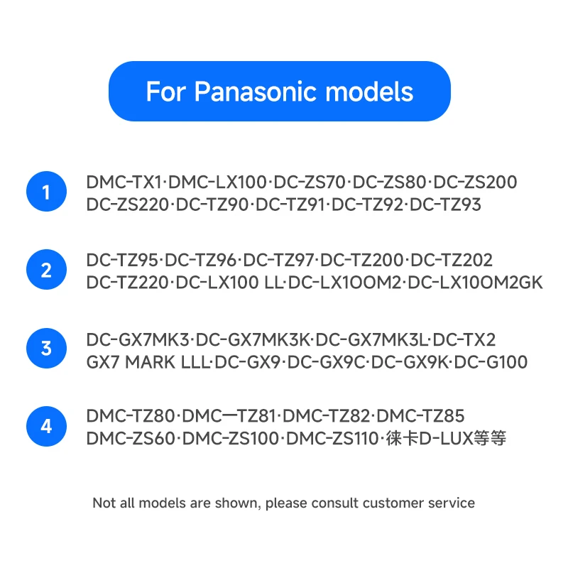 Baterai DMW-BLE9 BLE9E untuk Kamera Panasonic Lumix DMC TZ100, TZ80, LX100, DMC-GX7, DMC-GX80 GX9 DC-TZ90