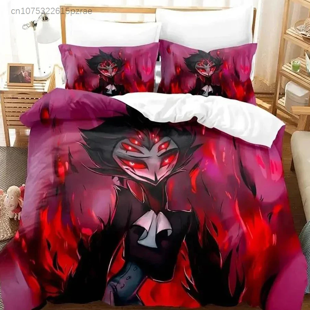 Anime Hazbin Stolas Hotel Bedding Set Duvet Cover Bed Set Quilt Cover Pillowcase Comforter King Queen Size Boys Adult Bedding 5