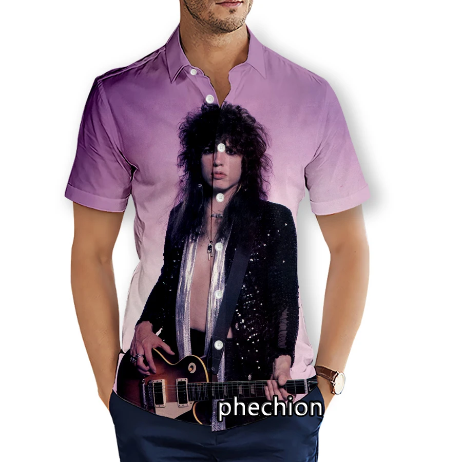 phechion Mens Short Sleeve Beach Shirts Cinderella Rock 3D Print Casual Shirts Fashion Streetwear Men Tops X269