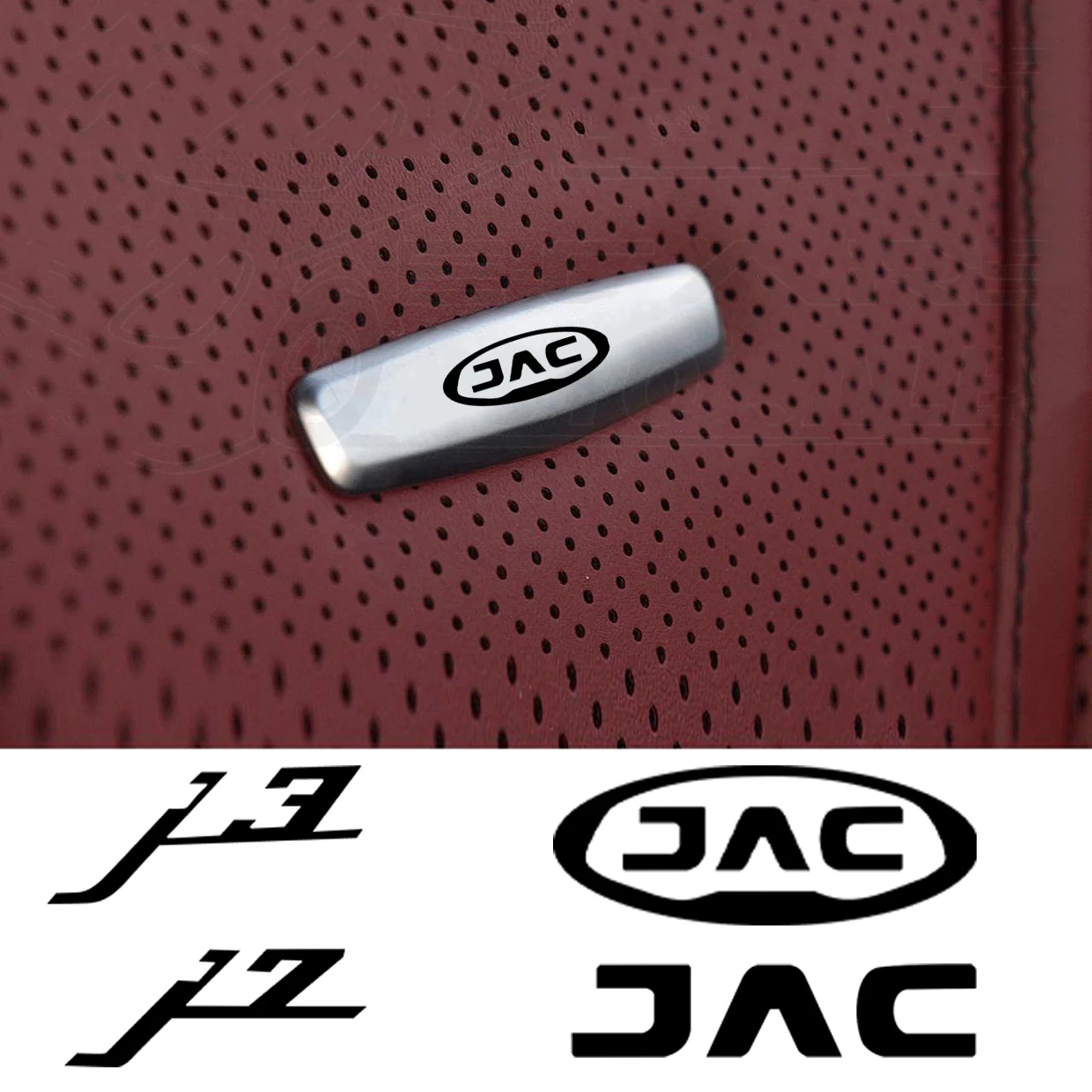 Car Seat Headrests Sticker Front Seat Tuning Badges Metal For JAC j1 J2 J3 J4 J5 J6 J7 JS2 JS3 JS4 JS5 S2 S3 S6 S7 T6 T8 S4 S5