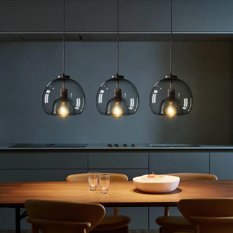 luzes de pingente de vidro led nordico lampada de suspensao sala de jantar cozinha restaurante decoracao de mesa suspensao de arte lustres suspensao e27 01