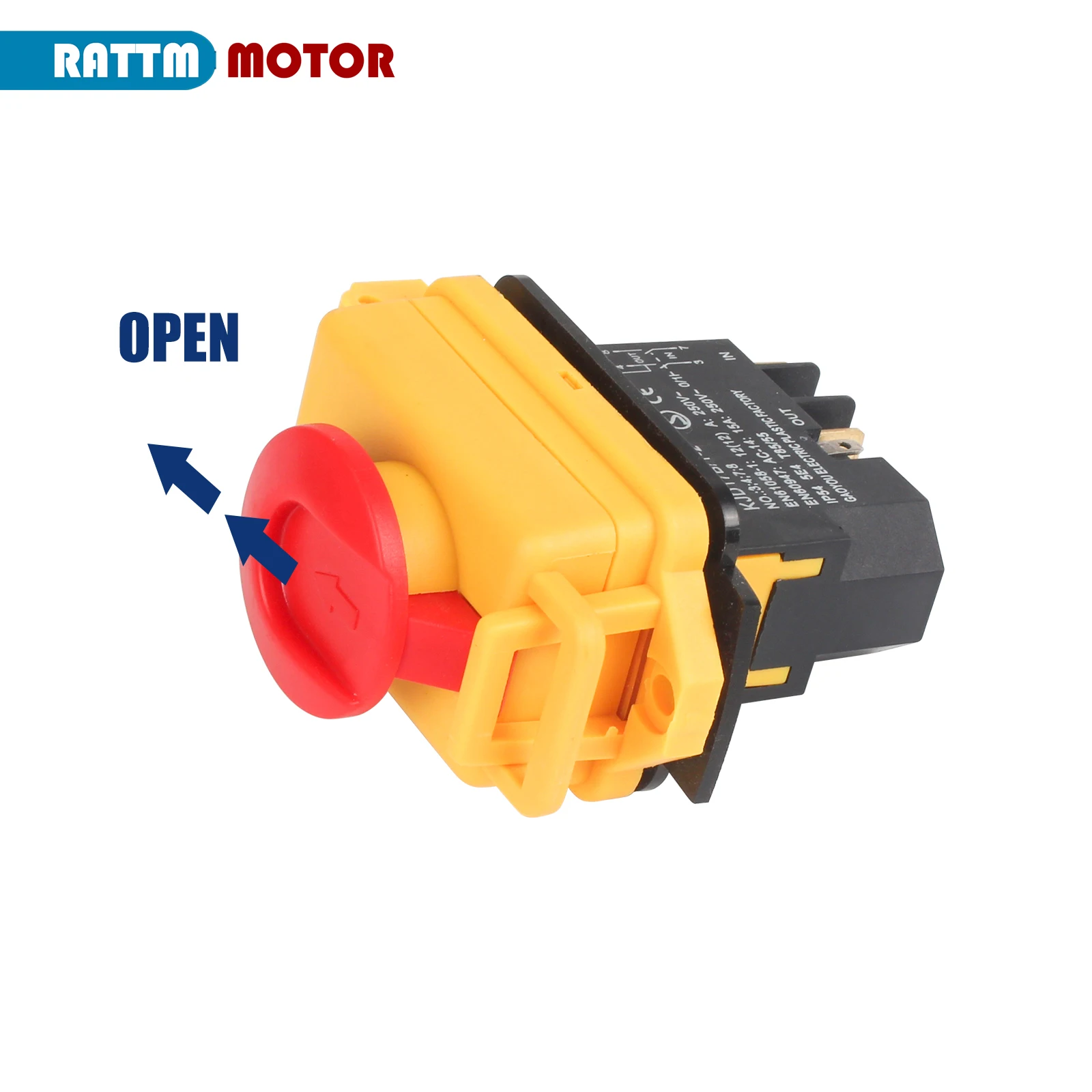 Mini Lathe Accessories KJD17B/1-2 4 PIN Emergency stop switch ON-OFF Momentary Reset Push Button