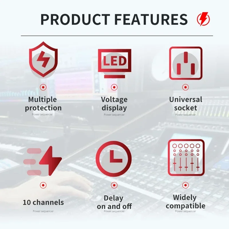 RAYHAYES RS-T03 10-Channel High-Power Device Power Sequencer Power Protector LED Real-Time Voltage Display
