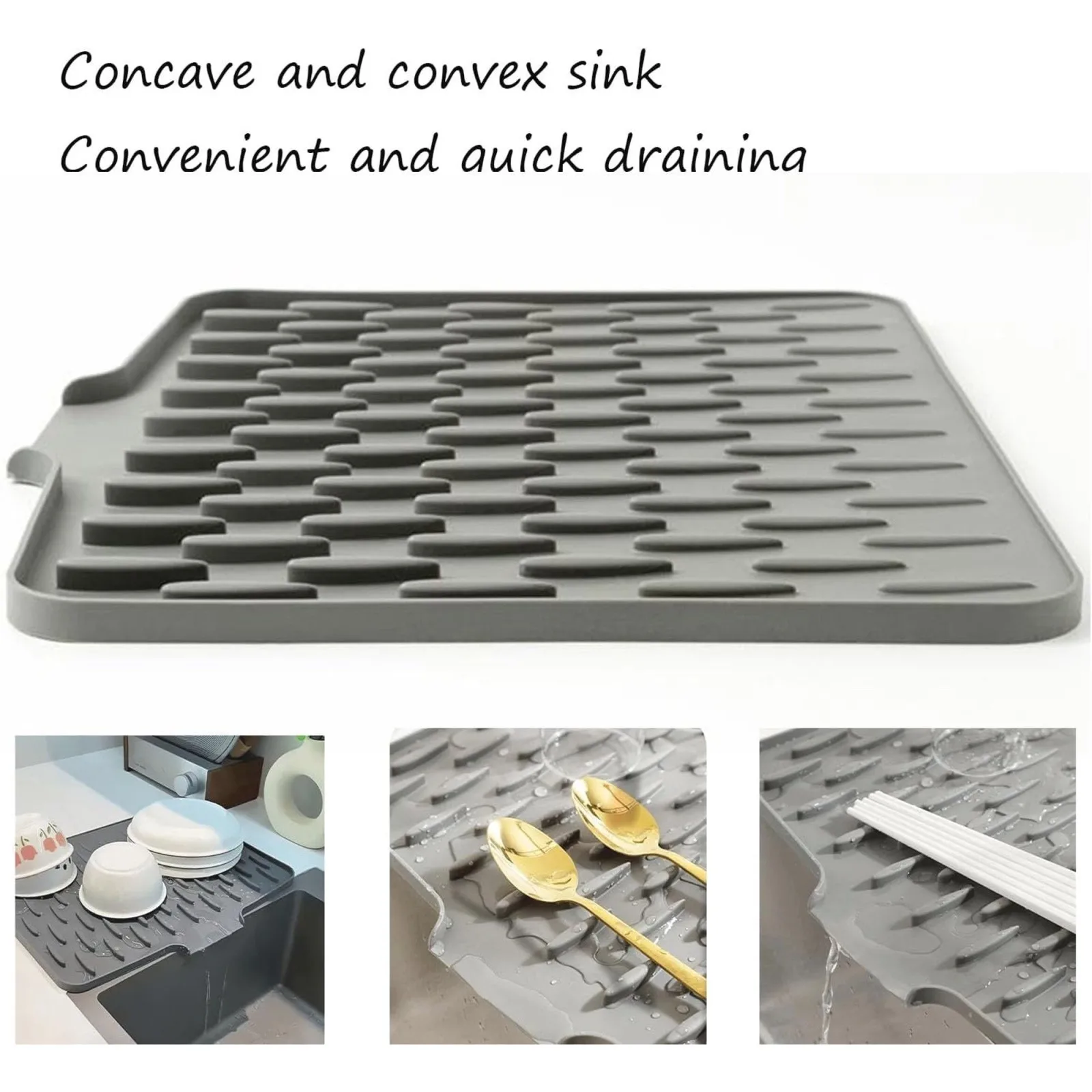 1PC Multifunktionale und faltbare Silikon-Entwässerungsmatte für Küchengeschirr, rutschfeste Matten, Verbrühungsschutz, Untersetzer, Küchenutensilien