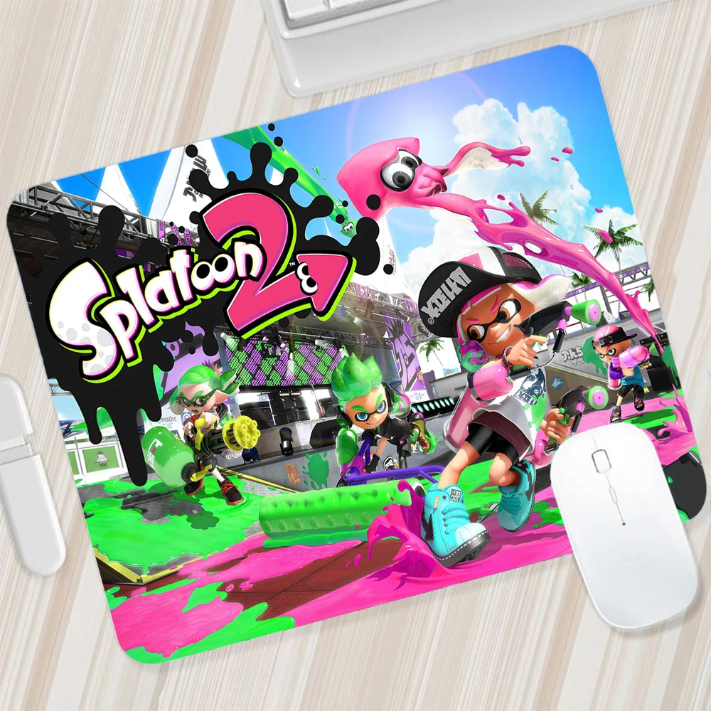 Splatoon 2 Small Mouse Pad Gaming Mousepad PC Gamer Mouse Mat Computer Office Pad Silicone Keyboard Mat Desk Pad Laptop Mausepad